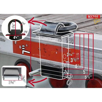2 Pack Heavy Duty Adjustable Trailer Stake Pocket D-Ring Tie Down Anchors with 1/2 in Hitch Pins, 5400 lb WLL LYOM175MB2 - with | Sold by Uncle Wiener's Wholesale