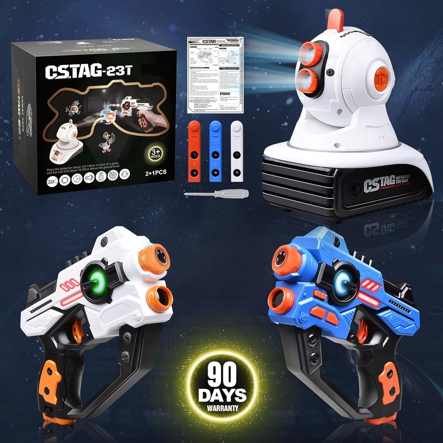 2 Pack Laser Tag Toy Gun Set with Projector Target Infrared Blaster Game CPS291842 - with | Sold by Uncle Wiener's Wholesale