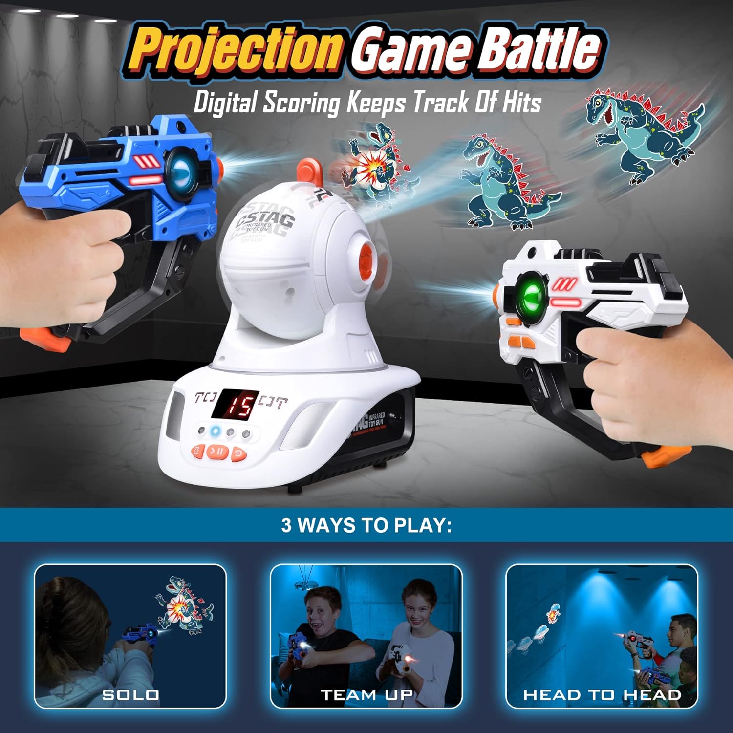 2 Pack Laser Tag Toy Gun Set with Projector Target Infrared Blaster Game CPS291842 - with | Sold by Uncle Wiener's Wholesale