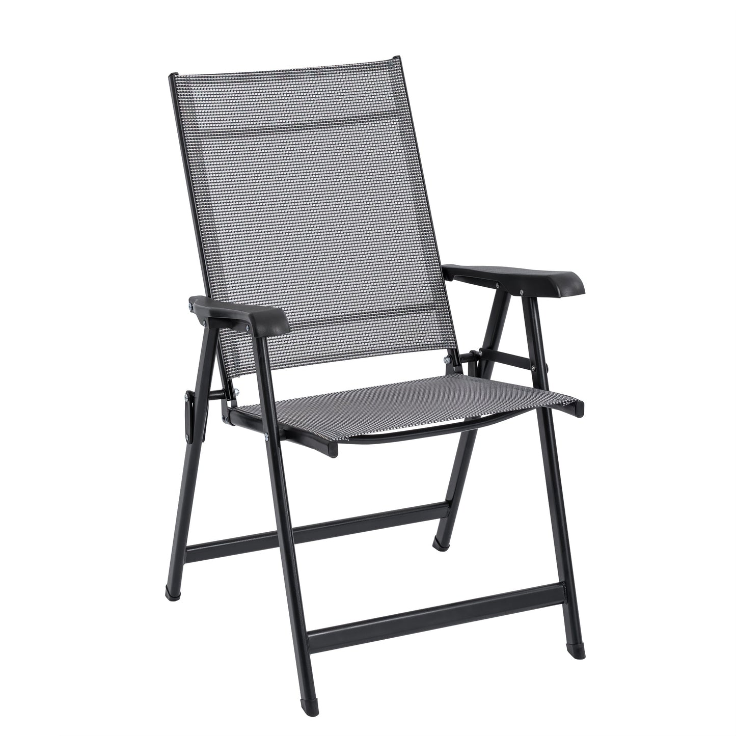 2 - Pack Outdoor Folding Patio Chairs Mesh Arm Chairs Gray AMOMC072 - with | Sold by Uncle Wiener's Wholesale