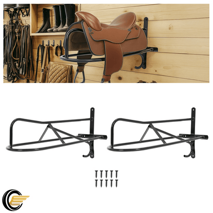 2 Pack Portable Wall Mounted Horse Saddle Stand Black Tack Storage LYOM4852 - with | Sold by Uncle Wiener's Wholesale