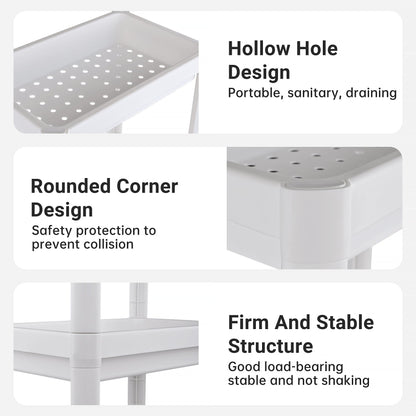 2 Pack Slim 4-Tier Plastic Storage Shelves 9 in Narrow Waterproof Organizer Rack for Kitchen, Bathroom & Under Sink AMPPR04 - with | Sold by Uncle Wiener's Wholesale