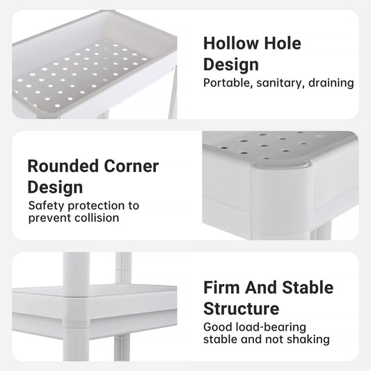 2 Pack Slim 4-Tier Plastic Storage Shelves 9 in Narrow Waterproof Organizer Rack for Kitchen, Bathroom & Under Sink AMPPR04 - with | Sold by Uncle Wiener's Wholesale
