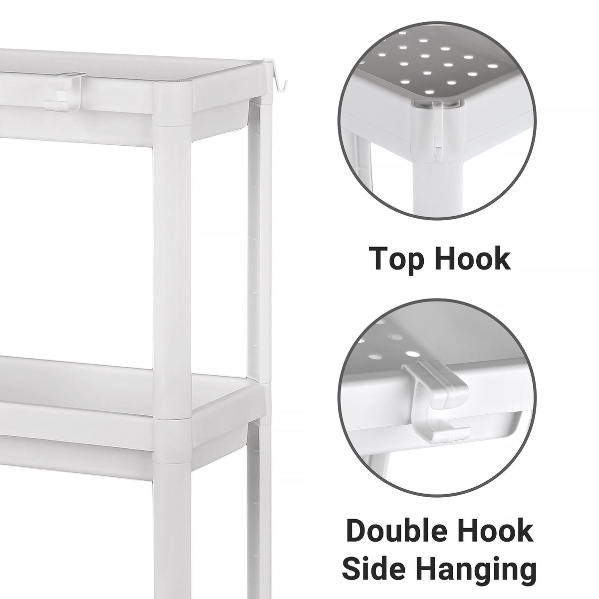 2 Pack Slim 4-Tier Plastic Storage Shelves 9 in Narrow Waterproof Organizer Rack for Kitchen, Bathroom & Under Sink AMPPR04 - with | Sold by Uncle Wiener's Wholesale