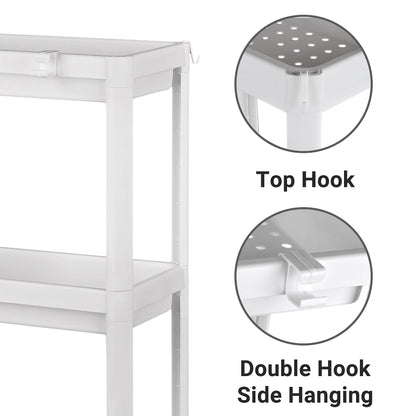 2 Pack Slim 4-Tier Plastic Storage Shelves 9 in Narrow Waterproof Organizer Rack for Kitchen, Bathroom & Under Sink AMPPR04 - with | Sold by Uncle Wiener's Wholesale