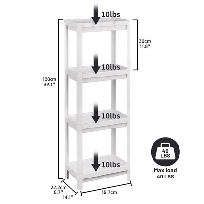 2 Pack Slim 4-Tier Plastic Storage Shelves 9 in Narrow Waterproof Organizer Rack for Kitchen, Bathroom & Under Sink AMPPR04 - with | Sold by Uncle Wiener's Wholesale