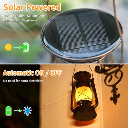 2 Pack Solar Hanging Lanterns Outdoor Waterproof LED Flame Lights for Garden Patio Yard SFL2PK - with | Sold by Uncle Wiener's Wholesale