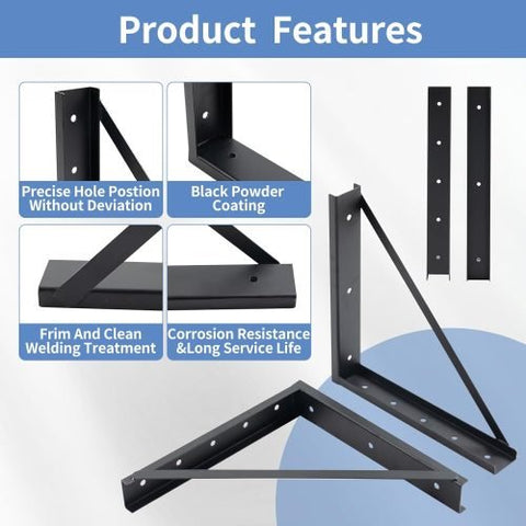 2 - Pack Steel Truck Box Mounting Brackets – Heavy - Duty, Universal Fit | SKU: 3102501 - with | Sold by Uncle Wiener's Wholesale