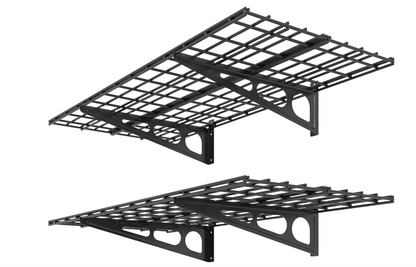 2 Pack Wall Mounted Garage Shelving Heavy Duty Steel Storage Rack SRSeries - with 24 in × 48 | Sold by Uncle Wiener's Wholesale
