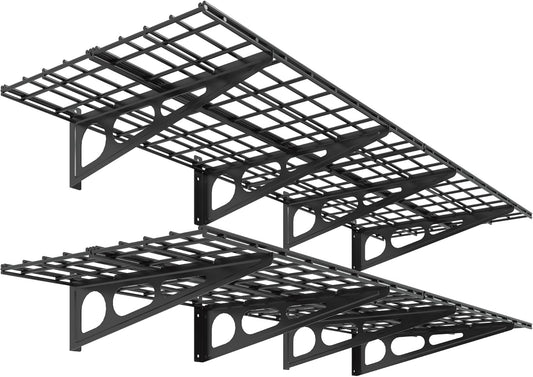 2 Pack Wall Mounted Garage Shelving Heavy Duty Steel Storage Rack SRSeries - with 24 in × 72 | Sold by Uncle Wiener's Wholesale