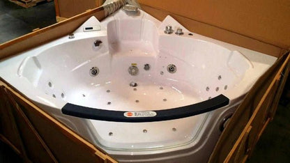 2 - Person Corner Whirlpool Tub – Hydrotherapy Spa, LED Lights, Heater TMB026 - Corner Spa Bathtub with | Sold by Uncle Wiener's Wholesale