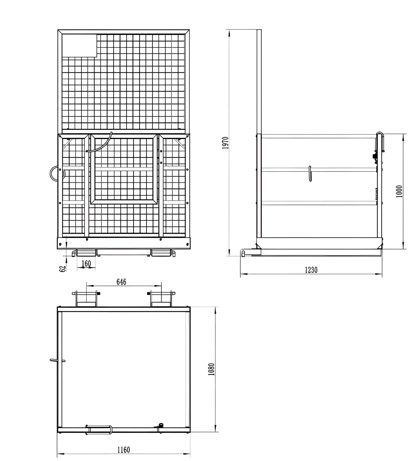 2 - Person Forklift Safety Cage – 1,200 lb Lift Capacity Work Platform 9194534 - Forklift Work Platform with | Sold by Uncle Wiener's Wholesale