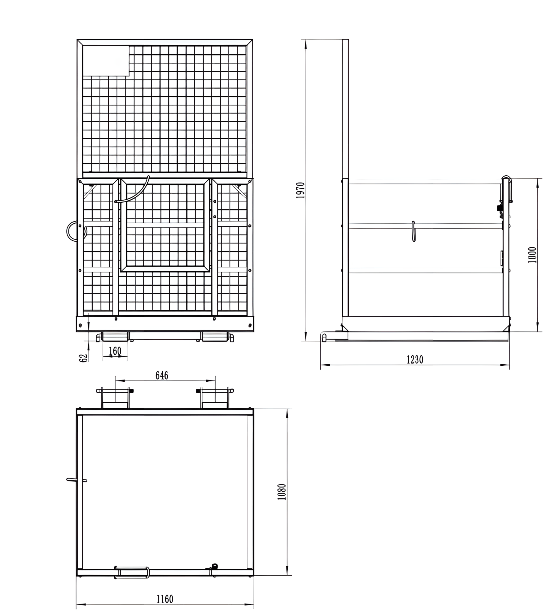 2 - Person Forklift Safety Cage – 1,200 lb Lift Capacity Work Platform 9194534 - Forklift Work Platform with | Sold by Uncle Wiener's Wholesale