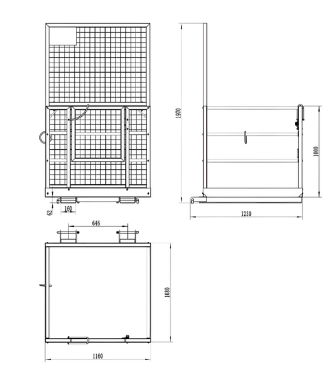 2 - Person Forklift Safety Cage – 1,200 lb Lift Capacity Work Platform 9194534 - Forklift Work Platform with | Sold by Uncle Wiener's Wholesale