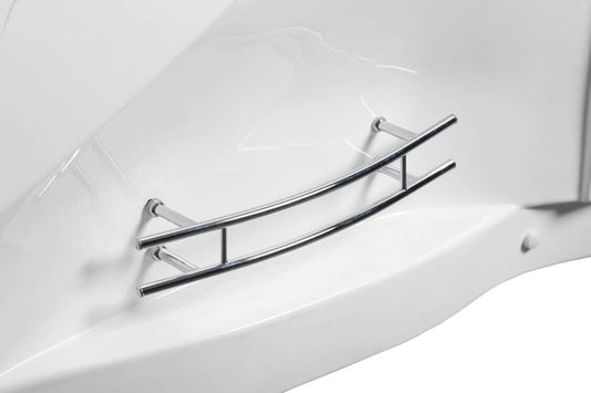 2-Person Whirlpool Massage Bathtub 70.9" with Heater, Water Jets, Air Bubble Nozzles, LED Light & Headrests TMB052 - with Left Version | Sold by Uncle Wiener's Wholesale