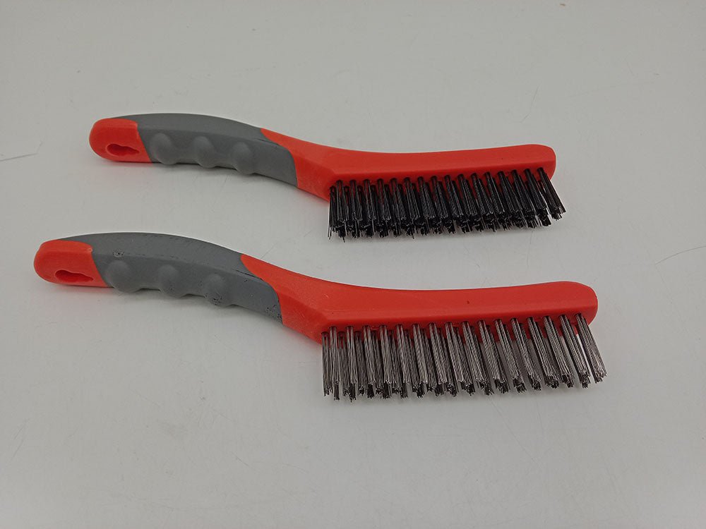 2-Piece Stainless Steel & Carbon Steel Wire Brush Set T0984 - with | Sold by Uncle Wiener's Wholesale