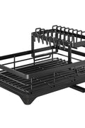 2 - Tier Dish Drying Rack with Drainboard and Cup Holder – Rustproof Kitchen Organizer | S1315 - with | Sold by Uncle Wiener's Wholesale
