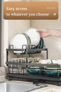 2 - Tier Dish Drying Rack with Drainboard and Cup Holder – Rustproof Kitchen Organizer | S1315 - with | Sold by Uncle Wiener's Wholesale