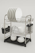2 - Tier Dish Drying Rack with Drainboard and Cup Holder – Rustproof Kitchen Organizer | S1315 - with | Sold by Uncle Wiener's Wholesale