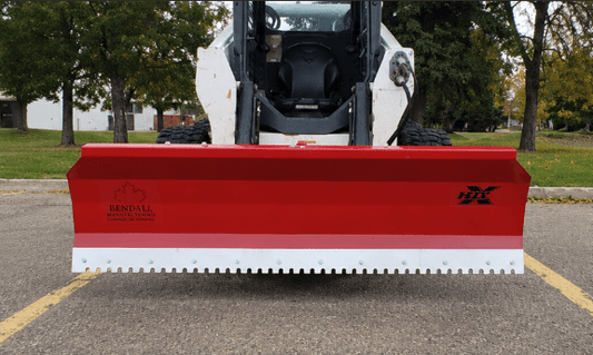 2 - Way Bendall Hydraulic Skid Steer Snow Plow Attachment | Replacement Blades (SKU: 113445/113446/113447/113448) - Skid Steer Attachments with Spare Blade 110" | Sold by Uncle Wiener's Wholesale