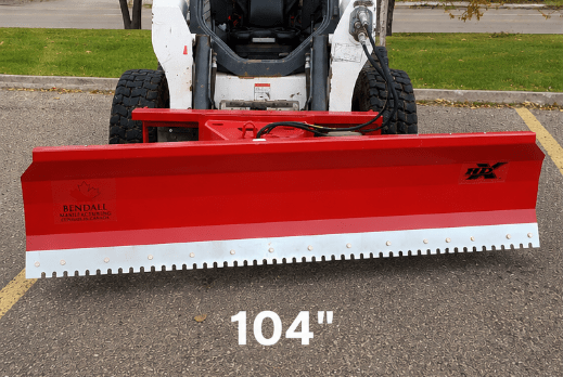 2 - Way Bendall Hydraulic Skid Steer Snow Plow Attachment | Replacement Blades (SKU: 113445/113446/113447/113448) - Skid Steer Attachments with Spare Blade 104" | Sold by Uncle Wiener's Wholesale