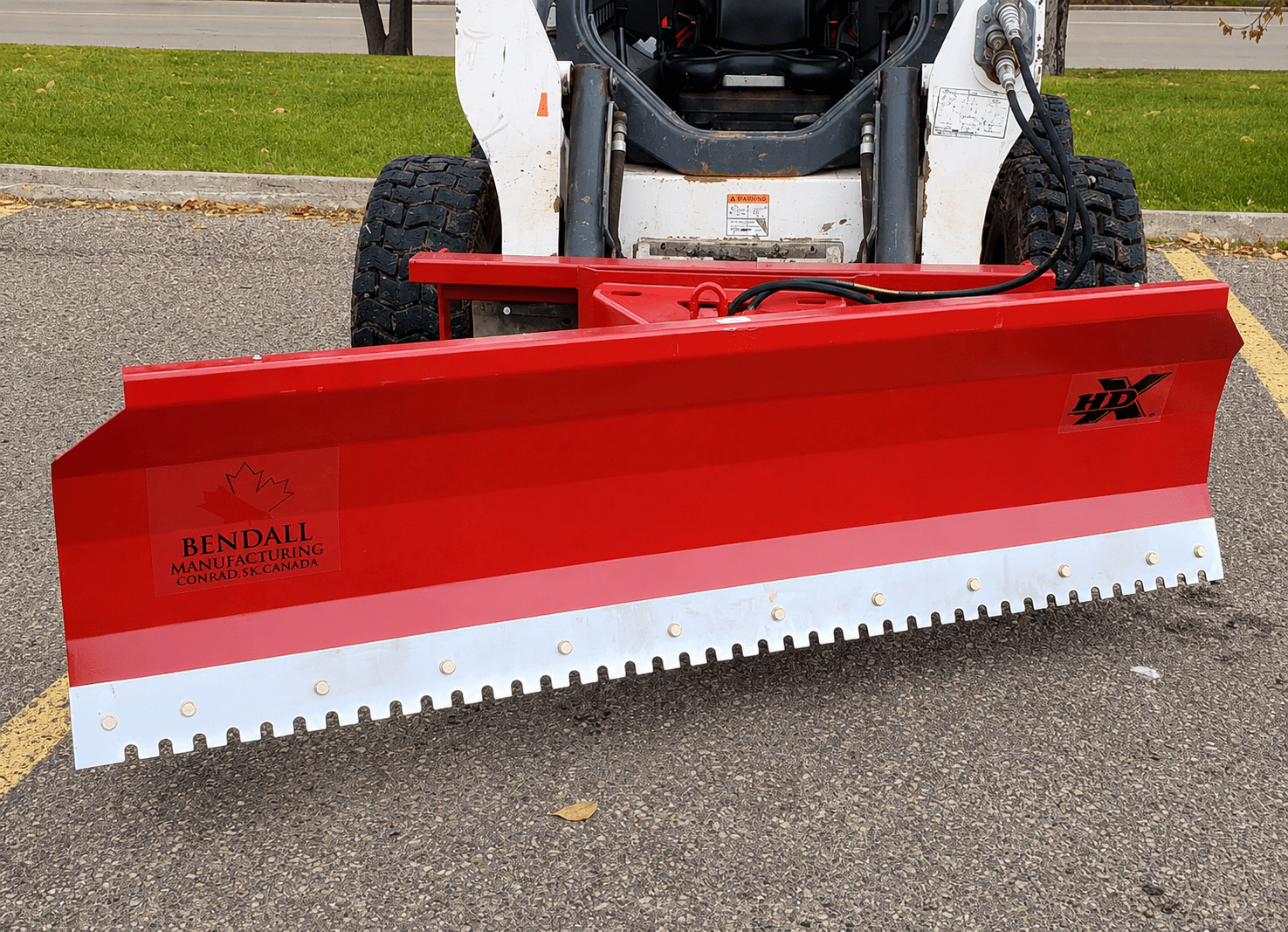 2 - Way Bendall Hydraulic Skid Steer Snow Plow Attachment | Replacement Blades (SKU: 113445/113446/113447/113448) - Skid Steer Attachments with Spare Blade 110" | Sold by Uncle Wiener's Wholesale