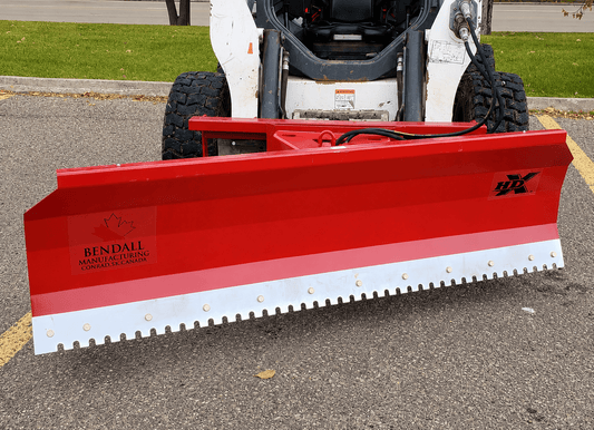 2 - Way Bendall Hydraulic Skid Steer Snow Plow Attachment | Replacement Blades (SKU: 113445/113446/113447/113448) - Skid Steer Attachments with Spare Blade 110" | Sold by Uncle Wiener's Wholesale
