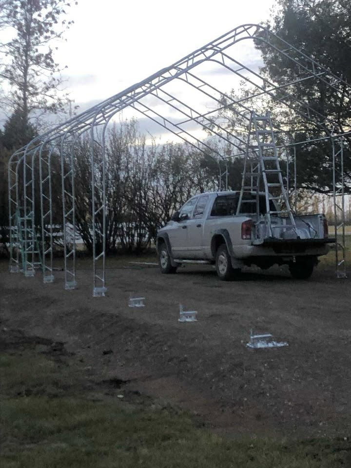 20' Double Truss Fabric Shelter – Heavy - Duty PVC Industrial Storage Tent - Portable Double Truss Storage Shelter with REPLACMEMT MAIN BODY COVER 20X56 14.5 OZ PVC | Sold by Uncle Wiener's Wholesale