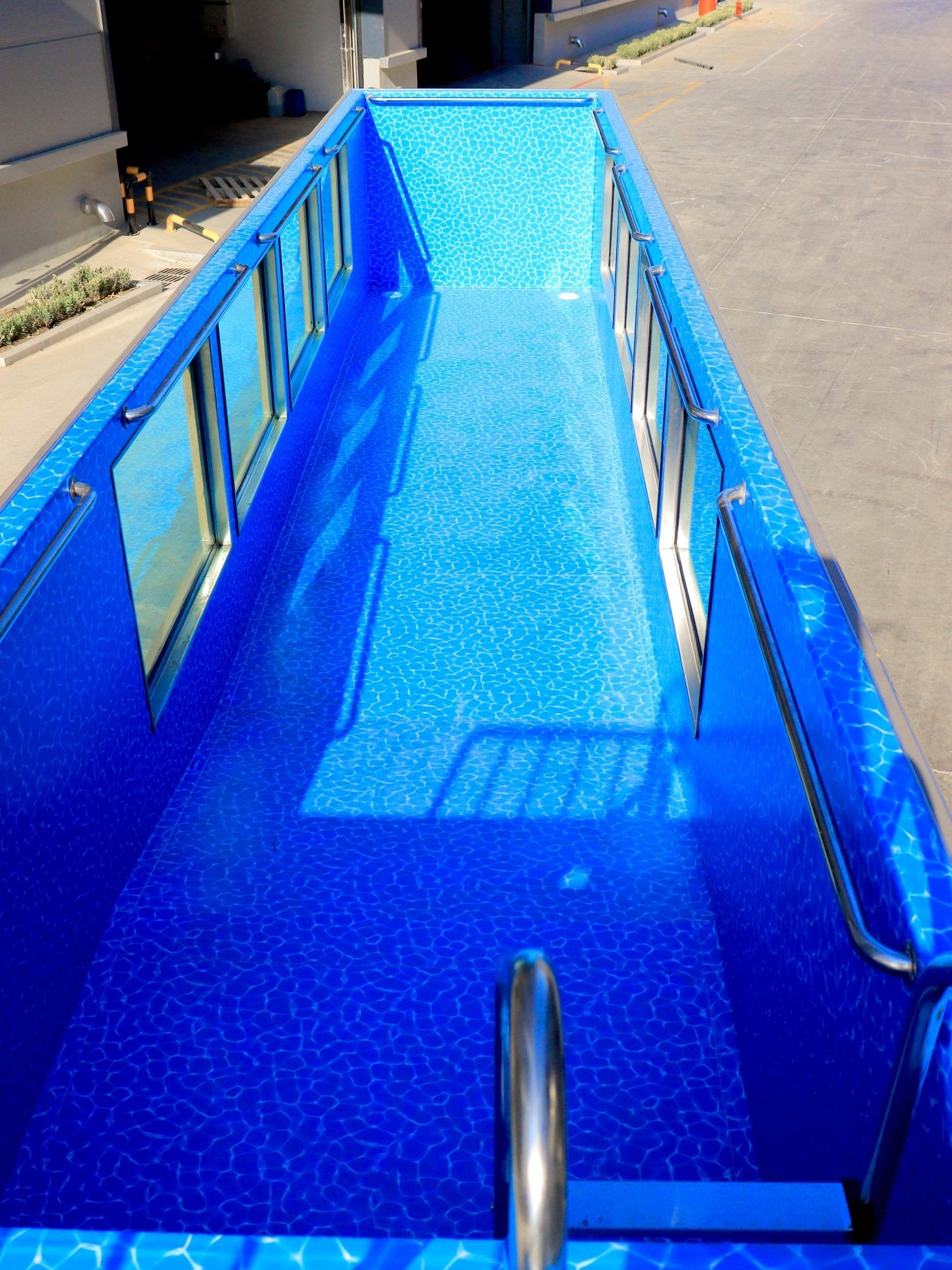 “Modern 20ft sea container pool in backyard with filtration system”

“Indoor 40ft shipping container swimming pool with viewing glass”

“Above-ground modular pool built from repurposed shipping container”