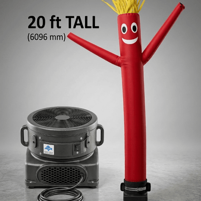 20 FT Inflatable Sky Dancer with Blower – Wacky Waving Air Tube Man for Outdoor Advertising - Snow Equipment with Red | Sold by Uncle Wiener's Wholesale