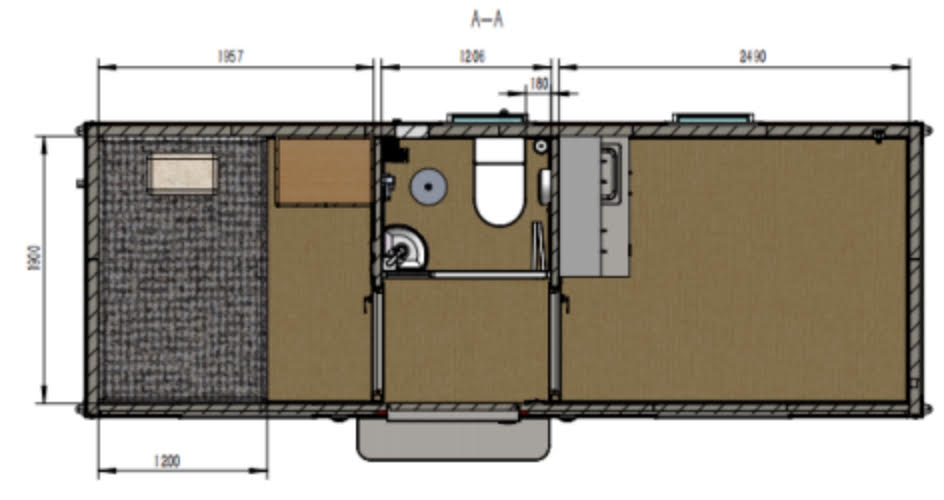 20 FT Insulated Mobile Office Container with Kitchen Bathroom & Bedroom | Wired, Ready to Use SU289481 - Bedroom Furniture with Kitchen Bedroom & Bathroom | Sold by Uncle Wiener's Wholesale