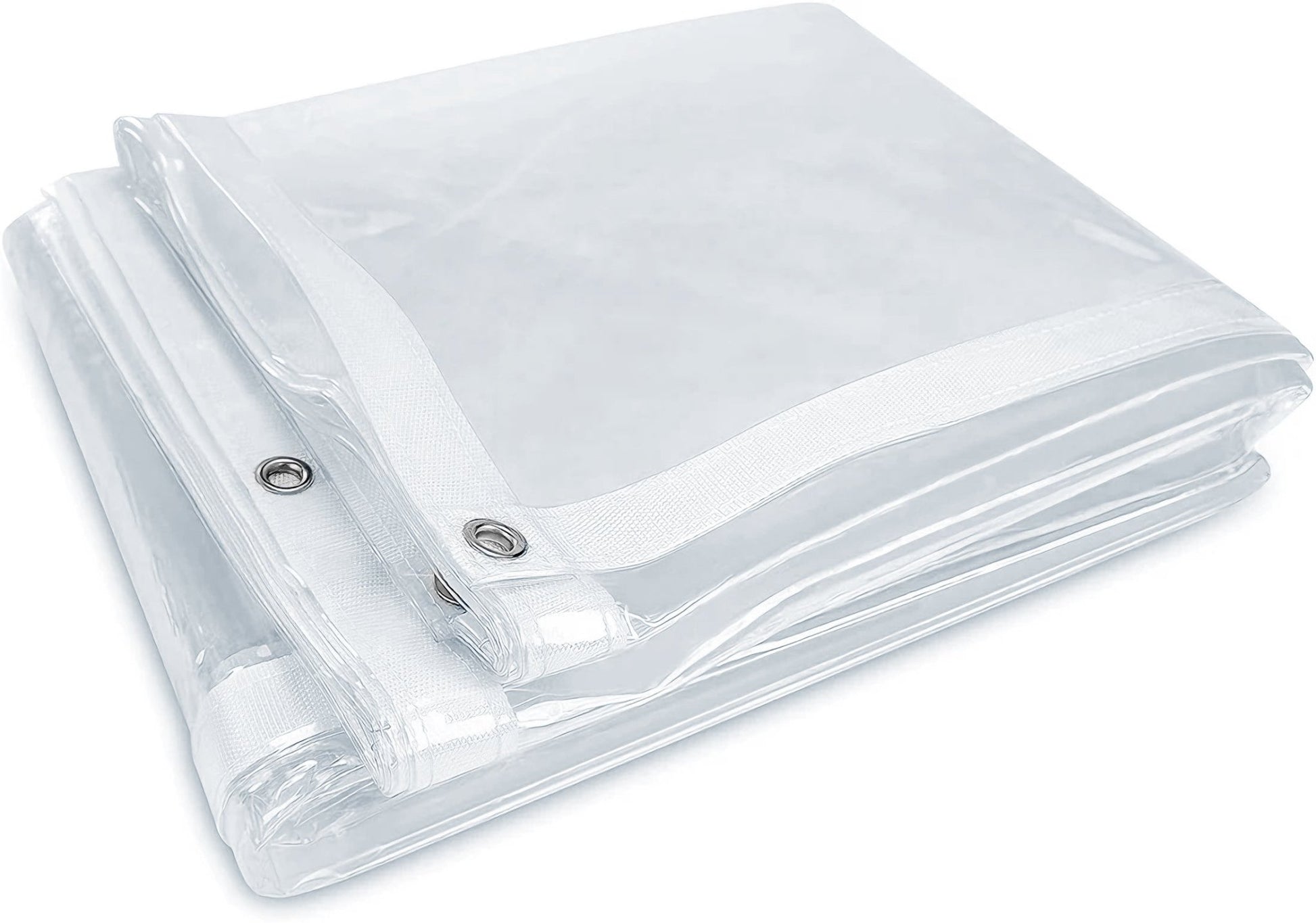 20 Mil Heavy - Duty Clear Tarp PVC Tarpaulin 0.5mm Thick 8′ Sizes with Free Rope PTC Series - with 8' × 12' | Sold by Uncle Wiener's Wholesale