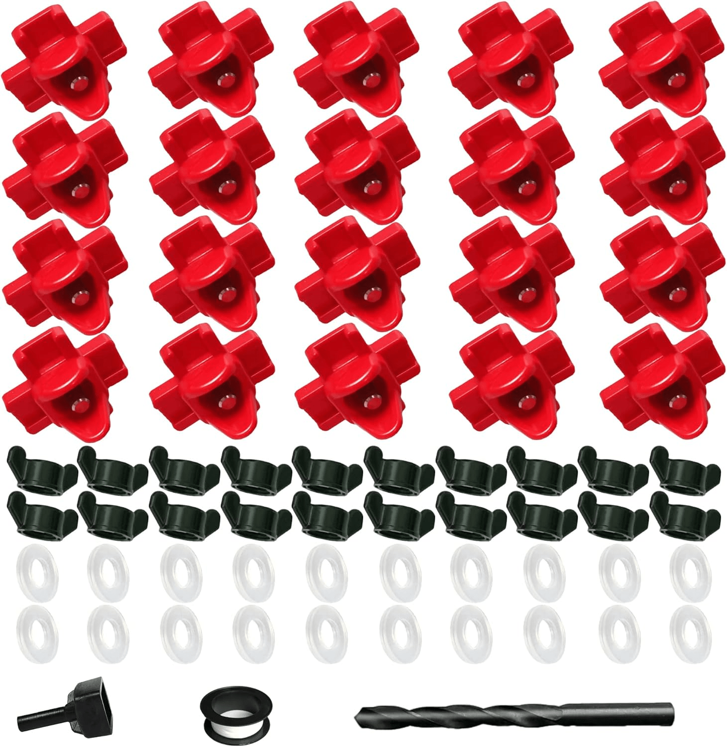 20 Pack Chicken Horizontal Nipple Drinker Kit with Washers, Drill Bit & PTFE Tape 4501C - with | Sold by Uncle Wiener's Wholesale