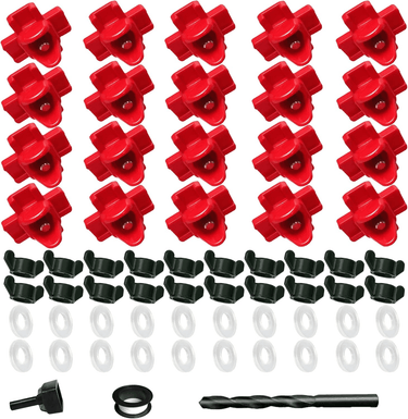 20 Pack Chicken Horizontal Nipple Drinker Kit with Washers, Drill Bit & PTFE Tape 4501C - with | Sold by Uncle Wiener's Wholesale