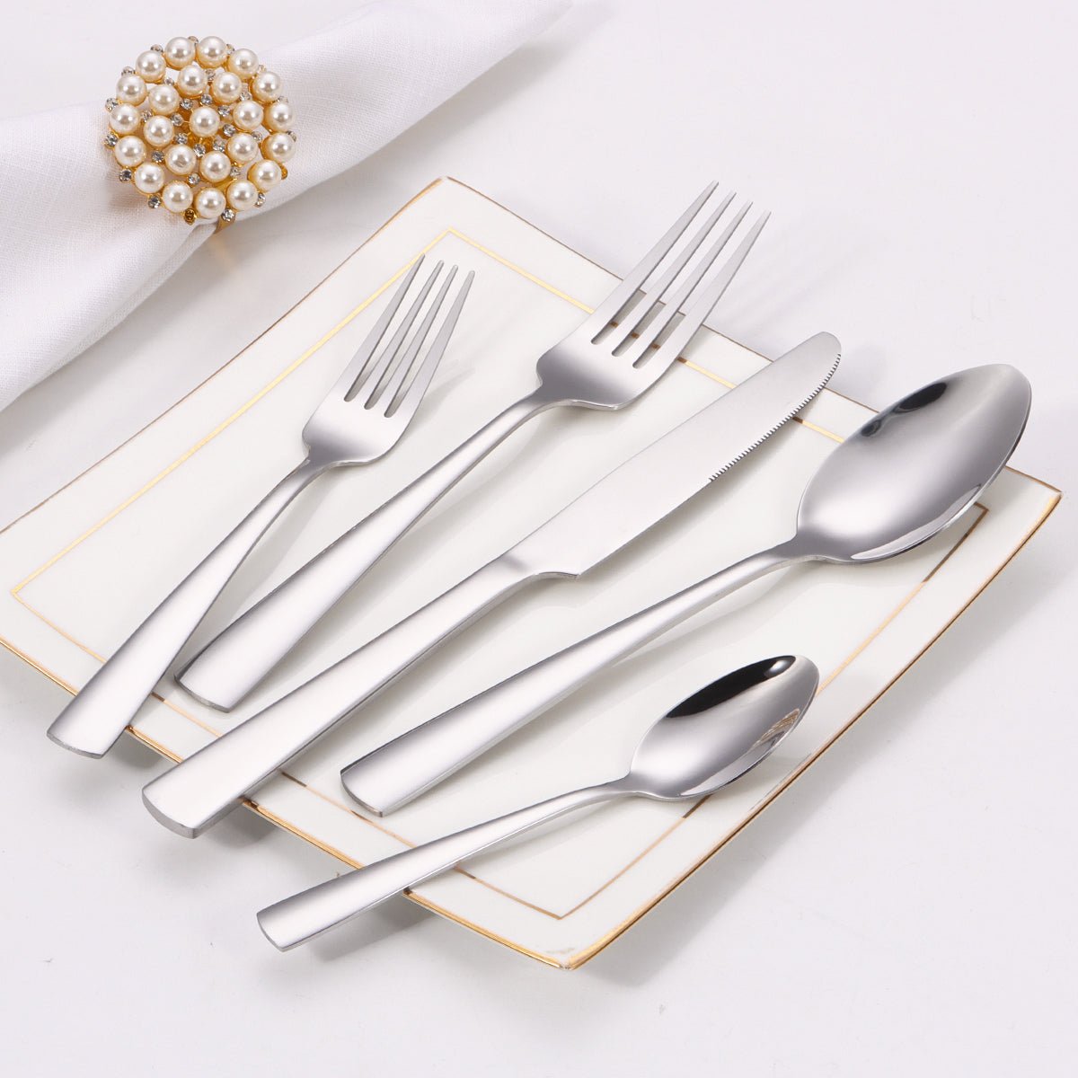 20-Piece Stainless Steel Flatware Set Mirror Finish 18/0 Cutlery Service for 4 TD1258 - with | Sold by Uncle Wiener's Wholesale