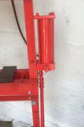 Steel frame hydraulic press with adjustable bed and 20-ton capacity