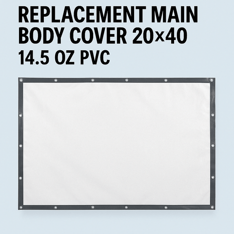 20x40 white truss storage shelter with double doors