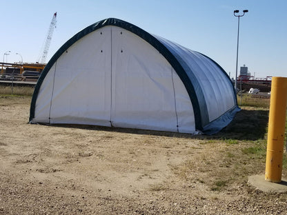 Side profile of portable truss storage structure