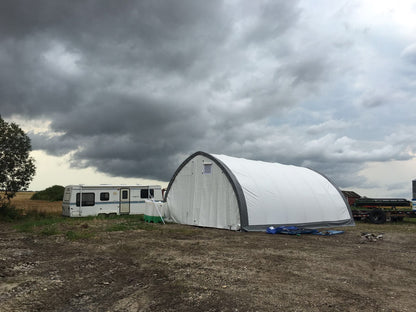 20′ WIDE SINGLE TRUSS STORAGE BUILDINGS - with Standard 20X42X12 10.5 OZ PE | Sold by Uncle Wiener's Wholesale