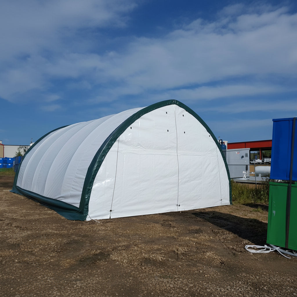 tent storage buildings 20' Fabric Truss Shelter – Heavy-Duty PVC/PE Industrial Storage Tent – Uncle Wiener's Wholesale