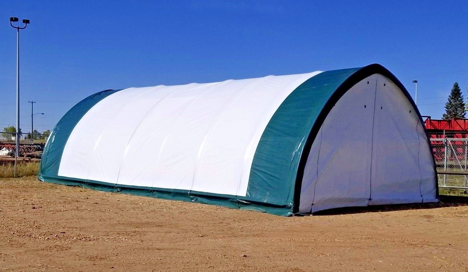 20ft PE fabric truss storage building with zipper door