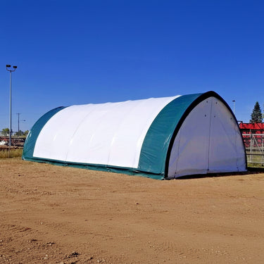 20ft PE fabric truss storage building with zipper door