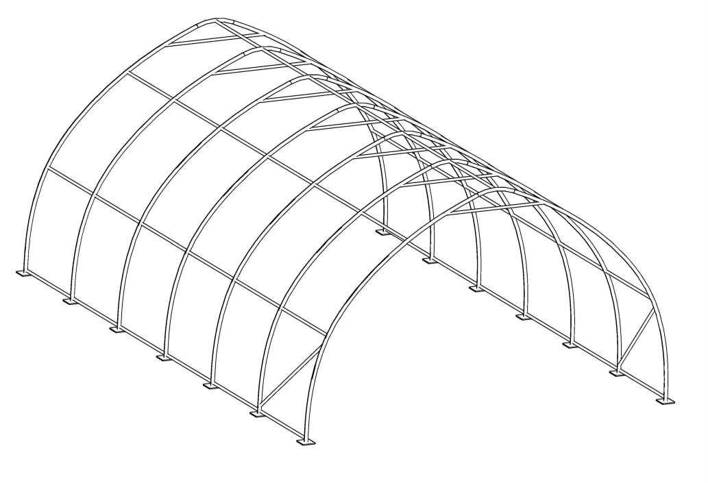 20x40 fabric storage tent with arched roof design