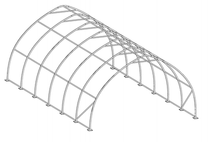 20x40 fabric storage tent with arched roof design