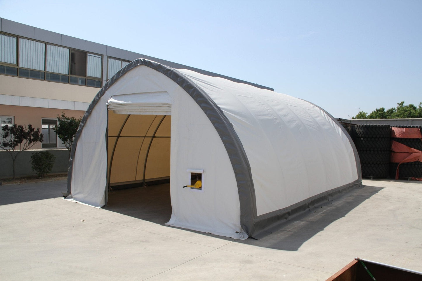 20′ WIDE SINGLE TRUSS STORAGE BUILDINGS - with Premium 20X40X12 14.5 OZ PVC | Sold by Uncle Wiener's Wholesale