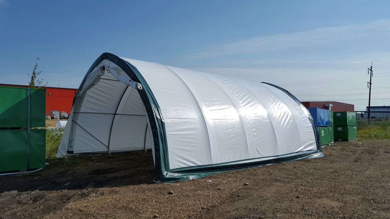 20′ WIDE SINGLE TRUSS STORAGE BUILDINGS - with Standard 20X20X12 10.5 OZ PE | Sold by Uncle Wiener's Wholesale