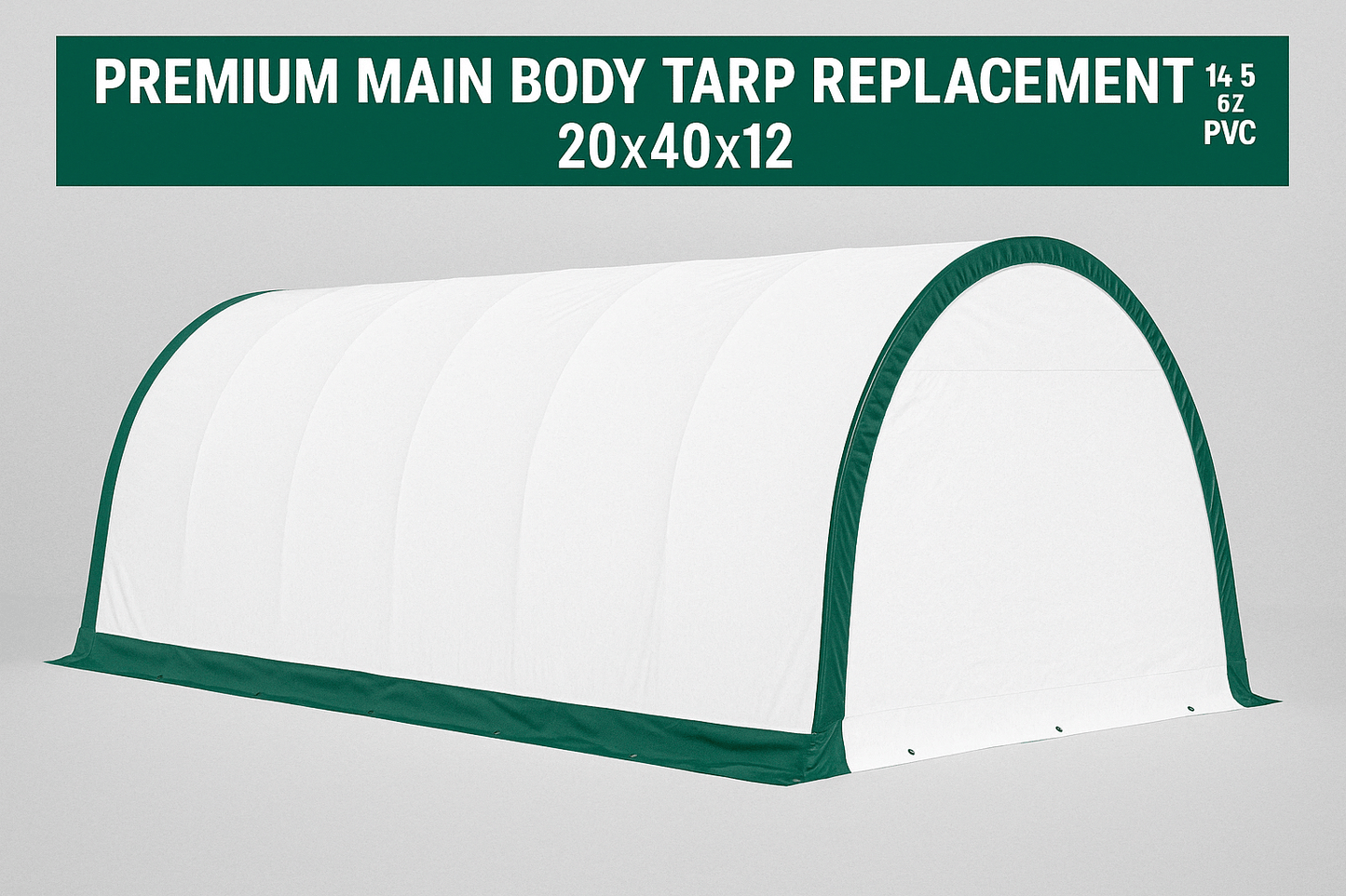 20′ Wide Single Truss Storage Buildings – Portable Industrial Shelter with PE or PVC Covers - Single Truss Storage Shelter with Premium Main Body Tarp Replacement 20X40X12 | Sold by Uncle Wiener's Wholesale