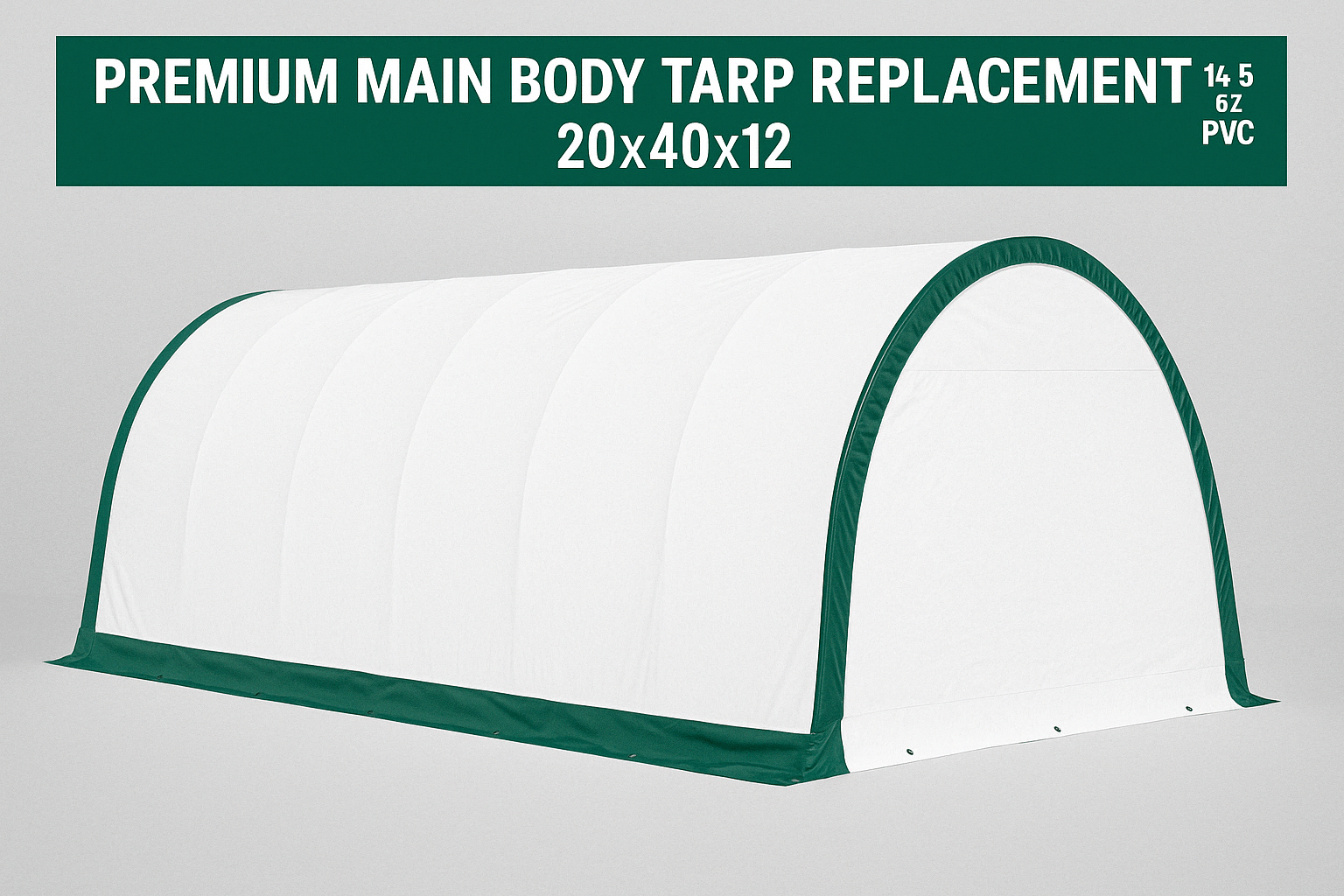 20′ Wide Single Truss Storage Buildings – Portable Industrial Shelter with PE or PVC Covers - Single Truss Storage Shelter with Premium Main Body Tarp Replacement 20X40X12 | Sold by Uncle Wiener's Wholesale