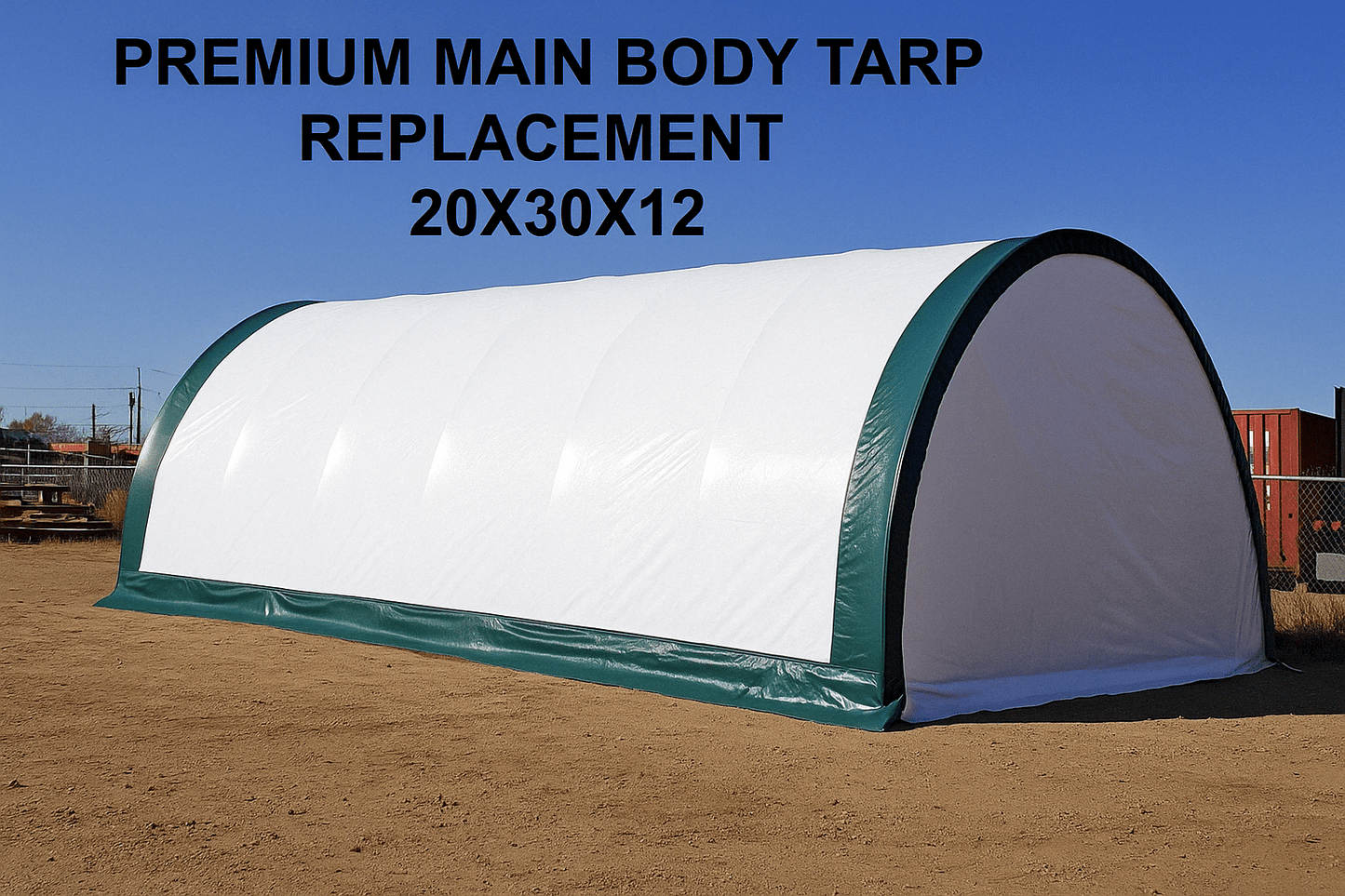 20′ Wide Single Truss Storage Buildings – Portable Industrial Shelter with PE or PVC Covers - Single Truss Storage Shelter with Premium Main Body Tarp Replacement 20X30X12 | Sold by Uncle Wiener's Wholesale