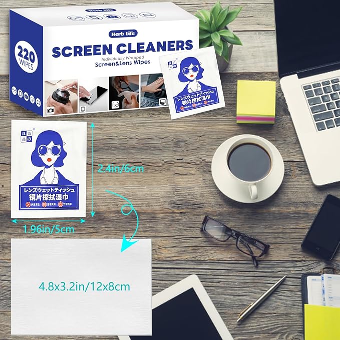 200-Pack Individually Wrapped Lens Cleaning Wipes – Pre-Moistened Screen & Glasses Cleaning Wipes for Eyeglasses, Camera Lenses, Phones, Tablets, Laptops & Electronics - Home products with | Sold by Uncle Wiener's Wholesale